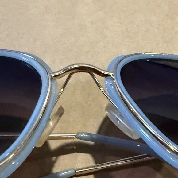 Bvlgari women's sunglasses light blue acetate frames brown gradient lenses